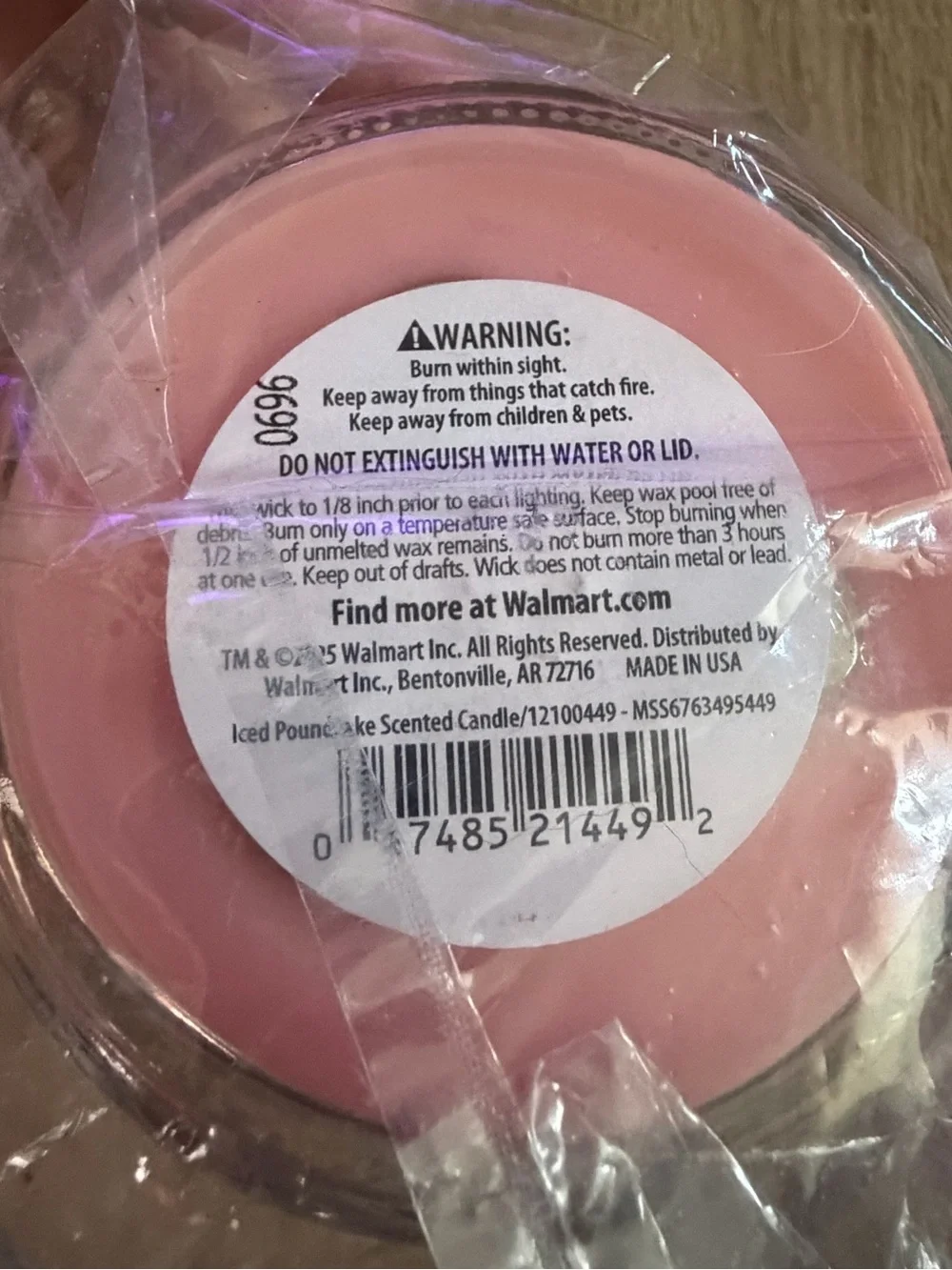 Mainstays Iced Poundcake Scented Candle 11.5oz